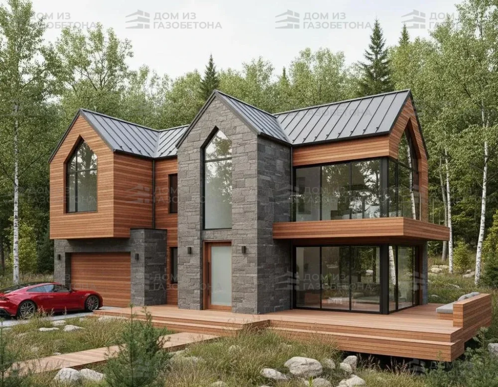 Проект Двухэтажный дом 9 на 7, 61 м2