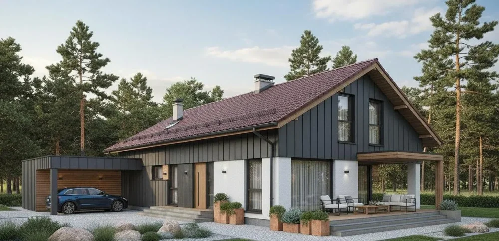 Проект Одноэтажный дом 22 на 11, 163 м2