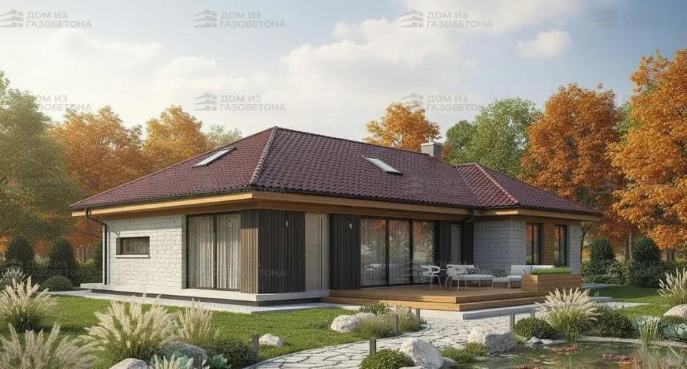 Проект Одноэтажный дом 14 на 11, 120 м2