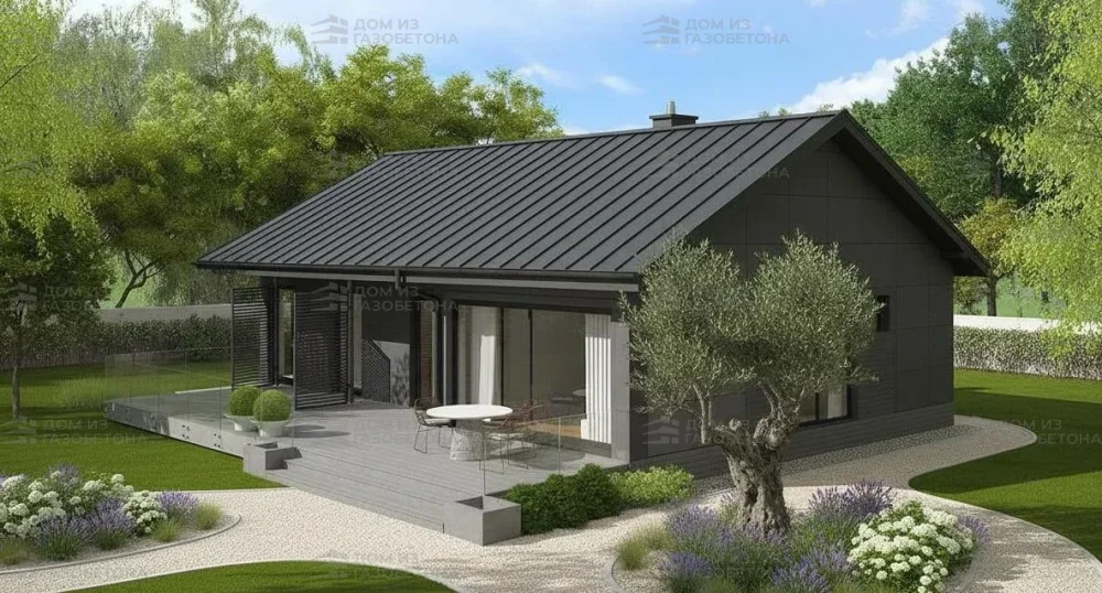 Проект Одноэтажный дом 14 на 10, 97 м2